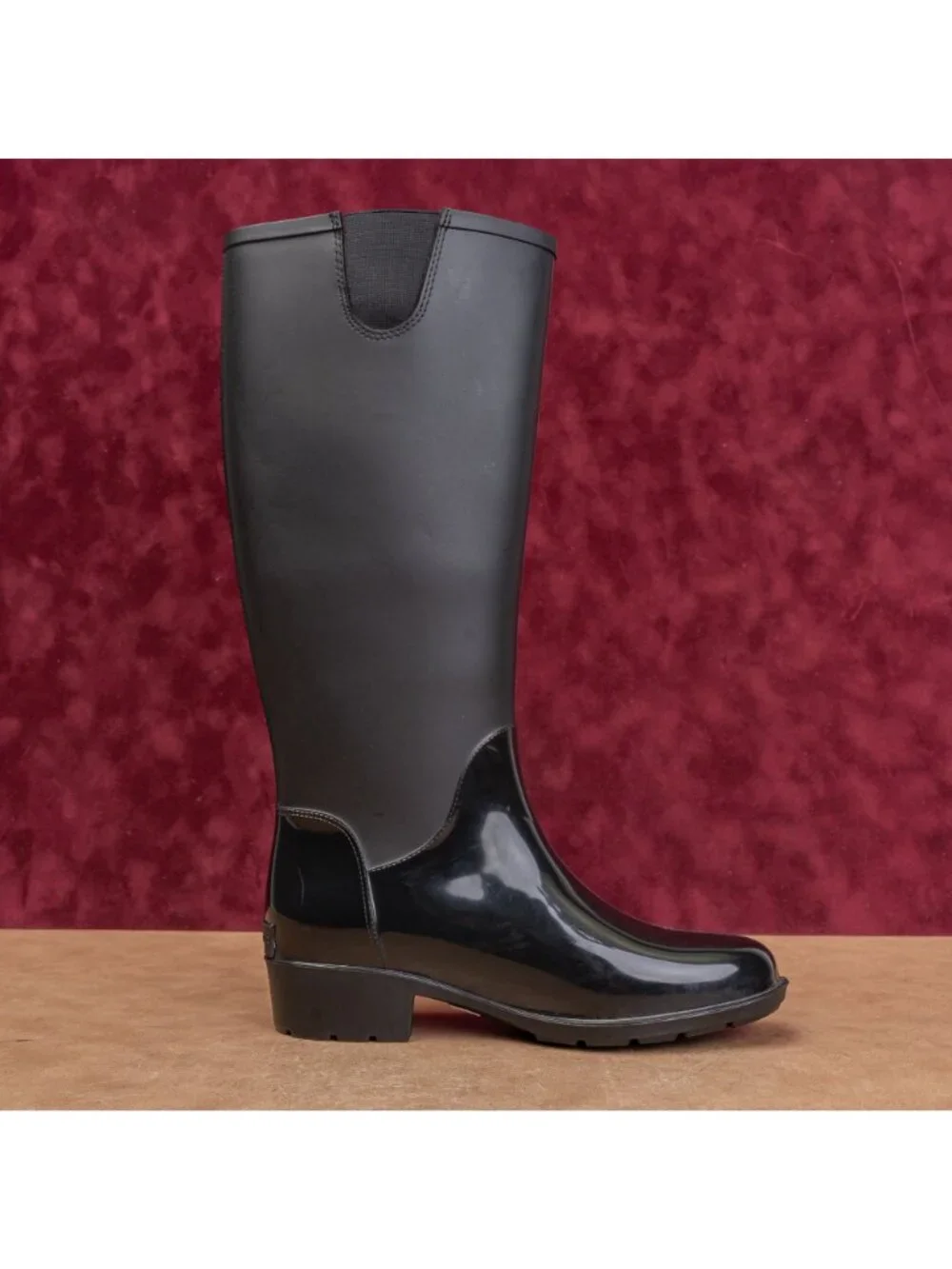 Tommy Hilfiger Wmn Black  Festival Farm Riding Wellies Rubber Rain Boots sz 7